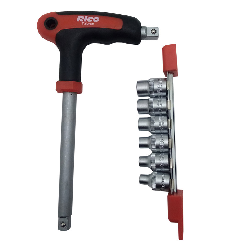 آچار و سری بکس ستاره ای ریکو تولز مدل E70 مجموعه 7 عددی