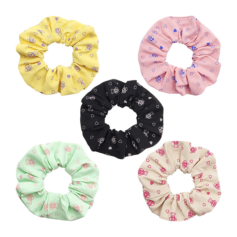 خرید و قیمت کش مو دخترانه مدل اسکرانچی طرح تدی کد KSH761-1 بسته 5 عددی