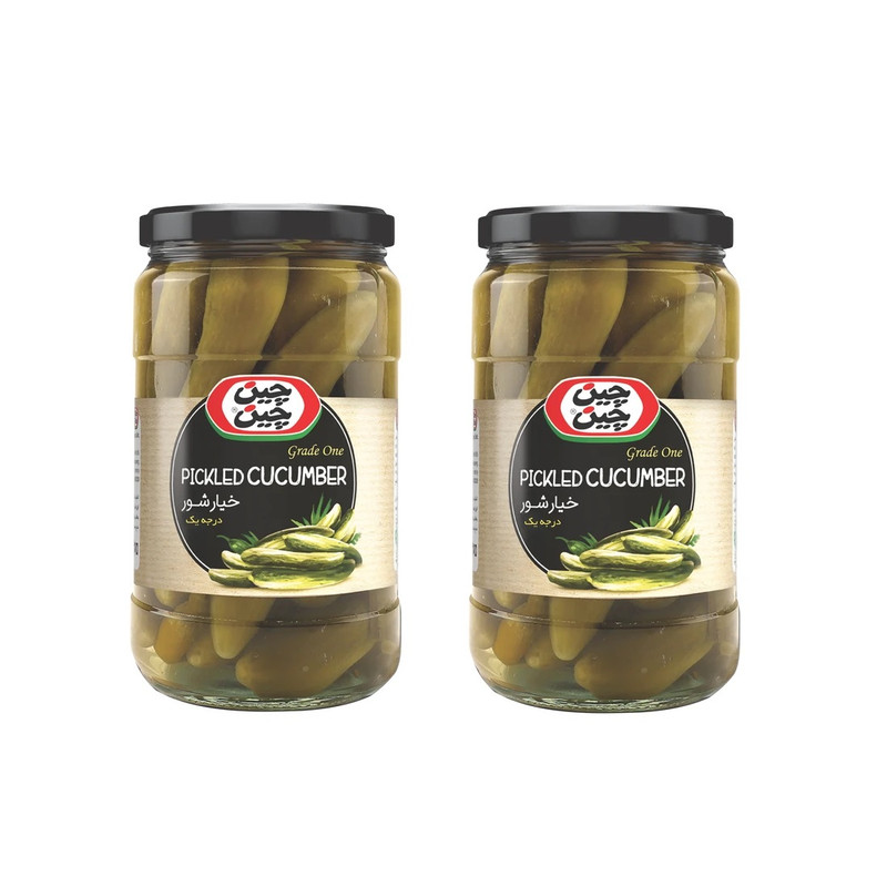 خرید و قیمت خیارشور درجه یک چین چین - 670 گرم مجموعه 2 عددی