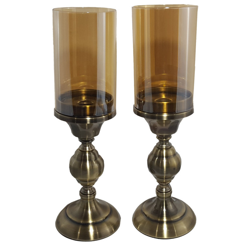 شمعدان شیانچی طرح استوانه متوسط کد 09040078 مجموعه 2 عددی