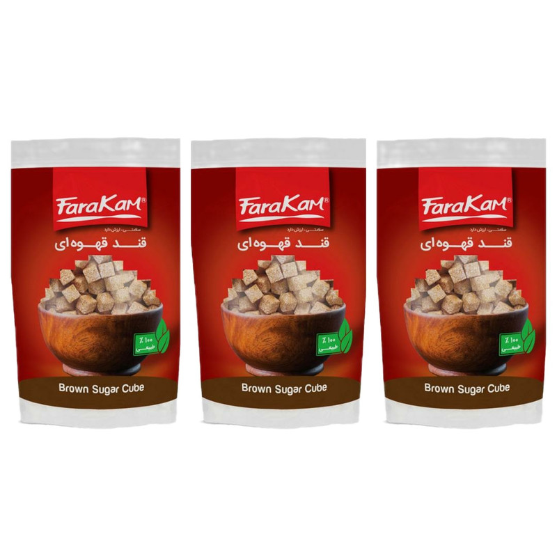 خرید و قیمت قند قهوه ای با طعم هل و گلاب فراکام - 400 گرم بسته 3 عددی