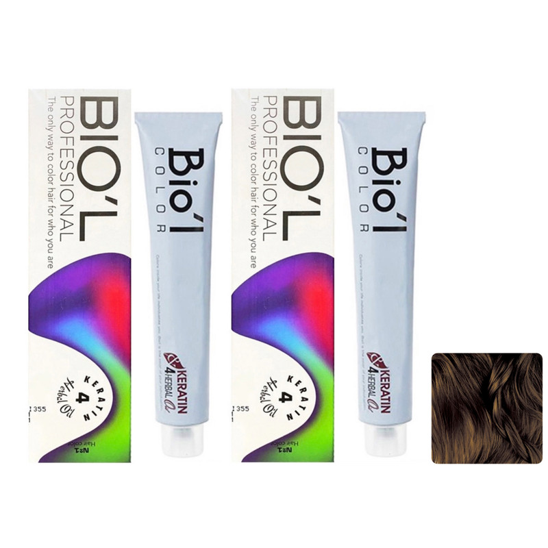 رنگ مو بیول مدل Natural شماره 2.0 حجم 100 میلی لیتر رنگ قهوه ای تیره بسته 2 عددی