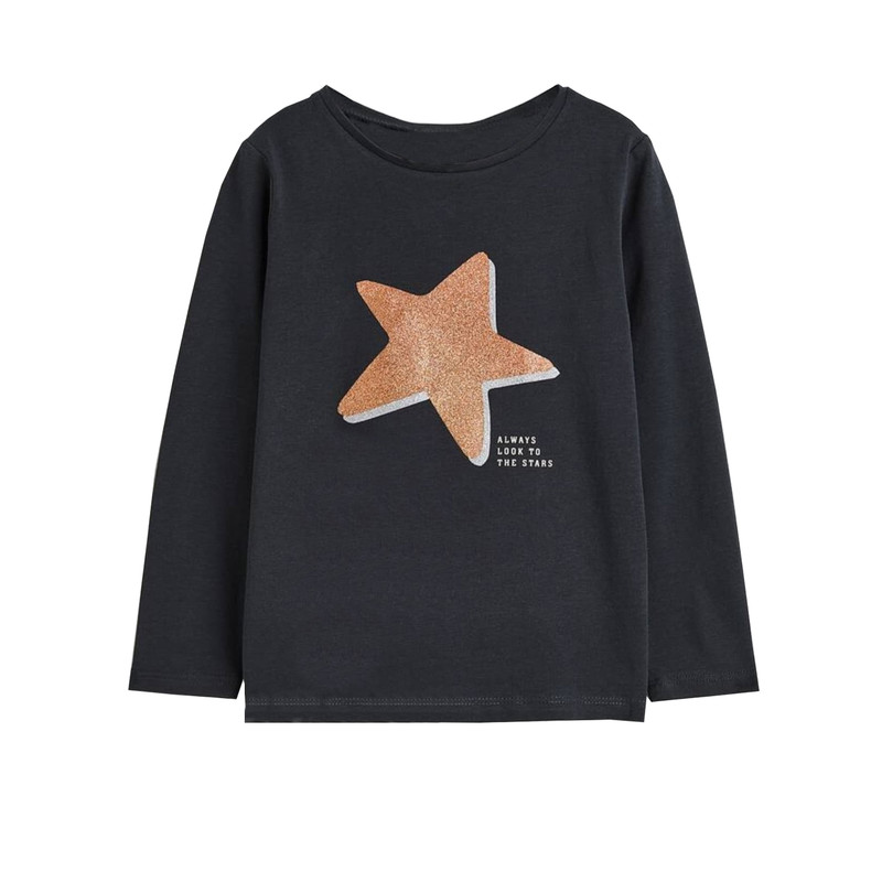تی شرت آستین بلند دخترانه مدل ستاره G09