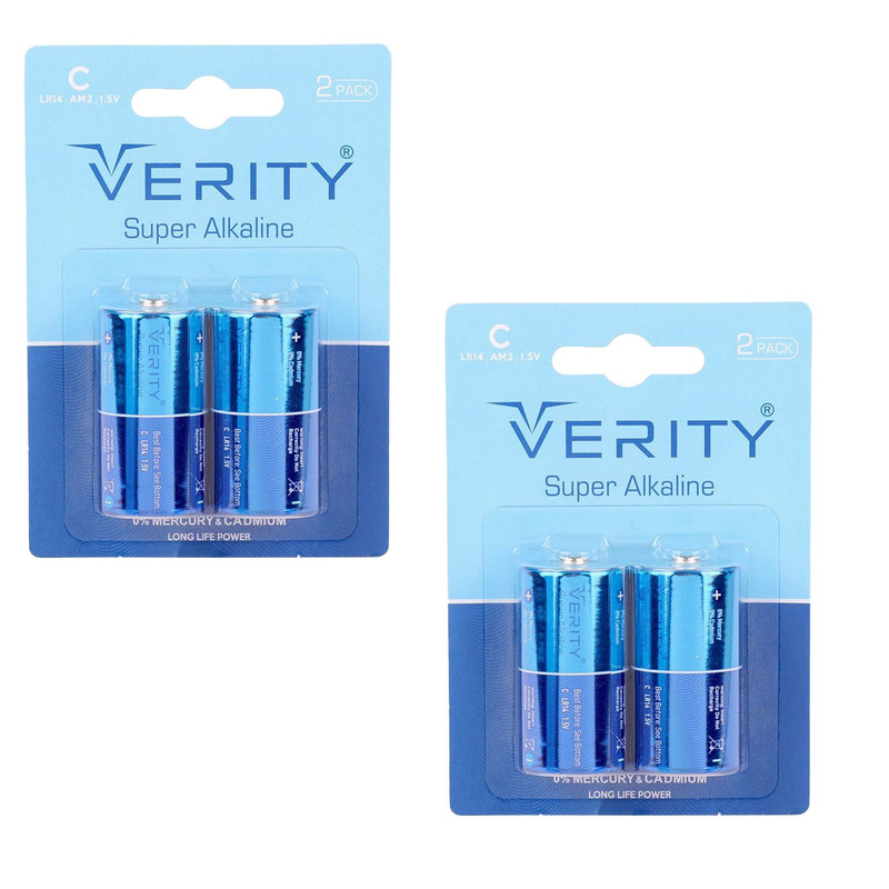 باتری سایز C وریتی مدل Super Alkaline بسته چهار عددی