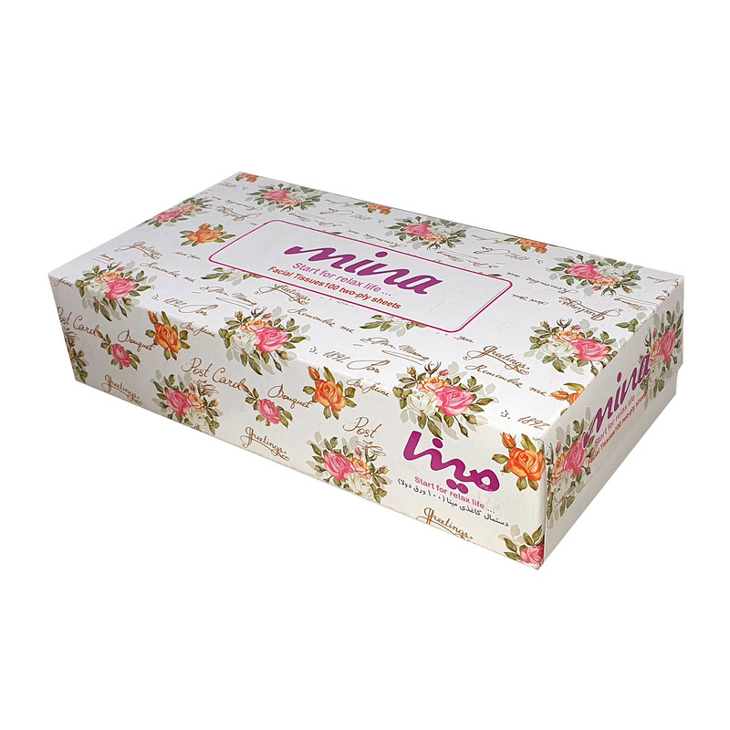 دستمال کاغذی 100 برگ مینا مدل گل