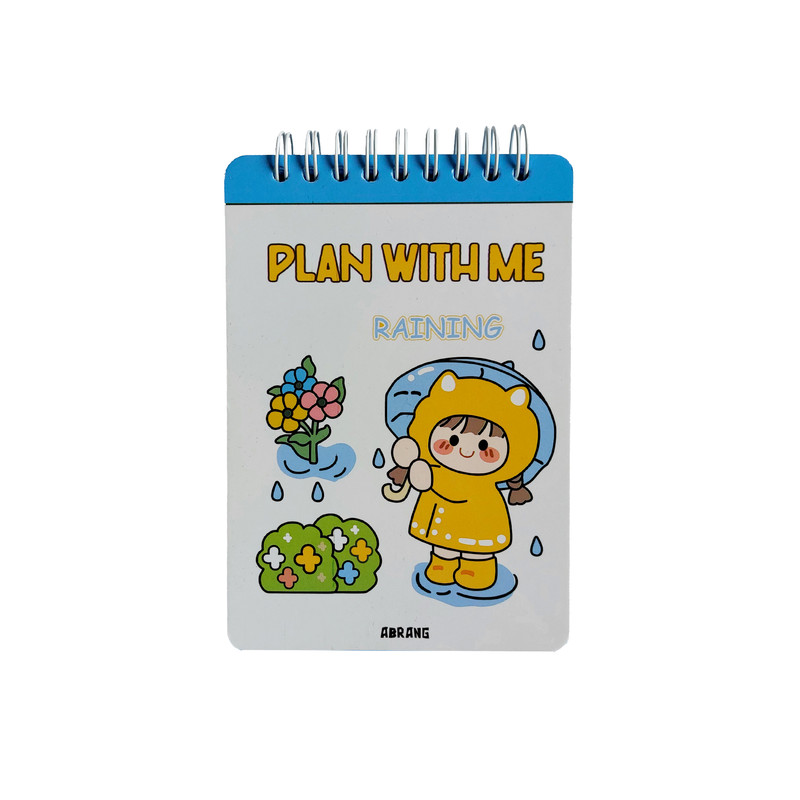 دفتر برنامه ریزی 100 برگ آبرنگ مدل فنر بالا طرح دخترانه