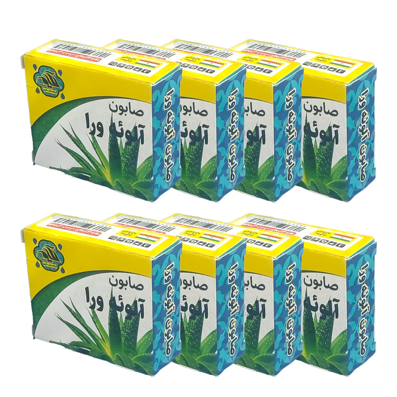 صابون شستشو گیاهستان حکیم مدل آلوئه ورا وزن 70 گرم بسته هشت عددی