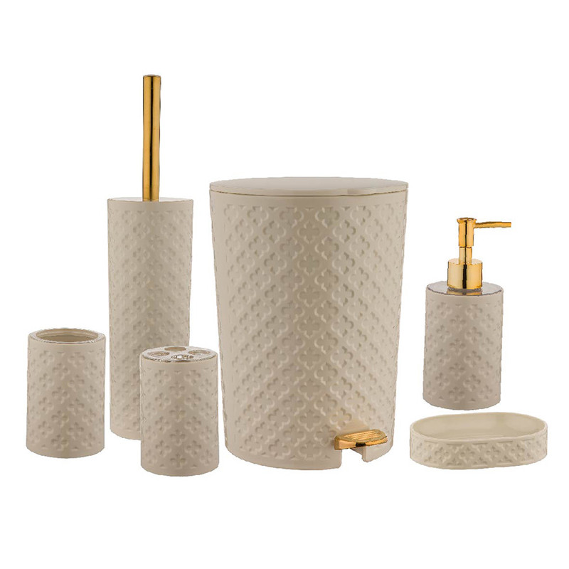 ست سرویس بهداشتی 6 پارچه لیمون طرح گل و جور