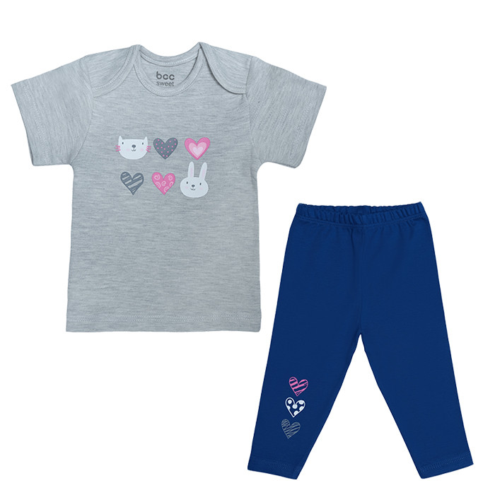 ست تی شرت و شلوار نوزادی دخترانه بی سی سی طرح Sweetheart