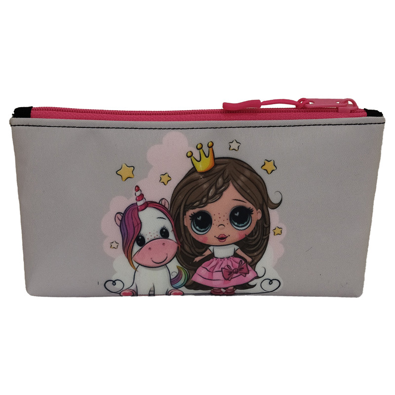 جامدادی مدل تک زیپ طرح پرنسس و تک شاخ