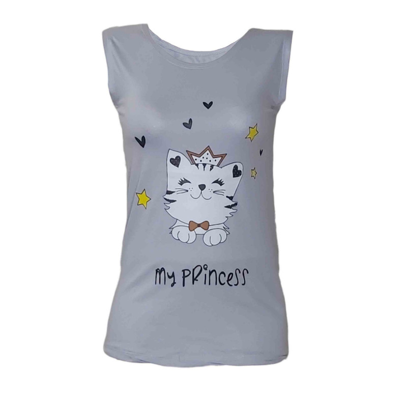 تاپ زنانه مدل ویسکوز طرح گربه کد 4