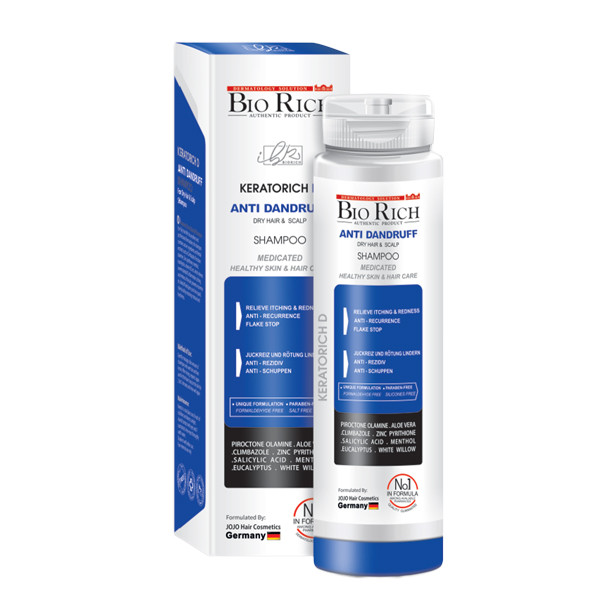 شامپو ضد شوره مو بایوریچ مدل کراتوریچ دی حجم 250 میلی لیتر