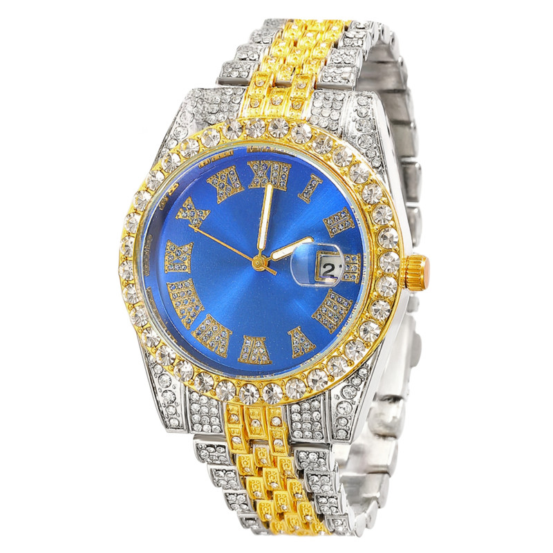 خرید و قیمت ساعت مچی عقربهای مردانه مدل دور نگین بند فول نگین کد 3