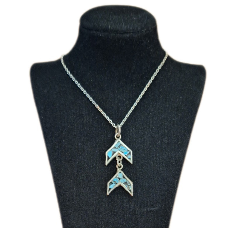 گردنبند نقره زنانه مدل فیروزه کوب کد ZIF63