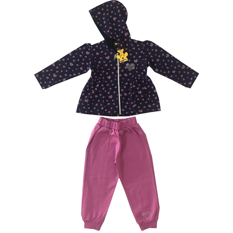 هودی و شلوار دخترانه خرس کوچولو مدل Baby heart کد 02