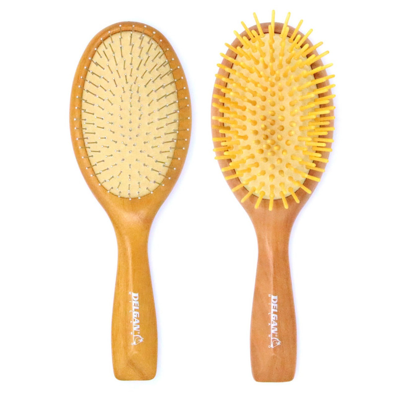 برس چوبی بزرگ حرفه ای دندانه چوبی و فلزی دلگان مدل W01-1400001 بسته 2 عددی