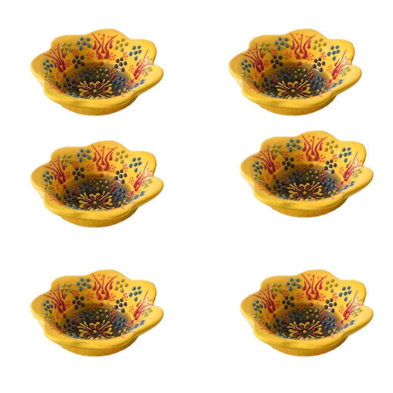 کاسه میناکاری طرح نقش برجسته مدل لب دالبری کد 5024 بسته 6 عددی