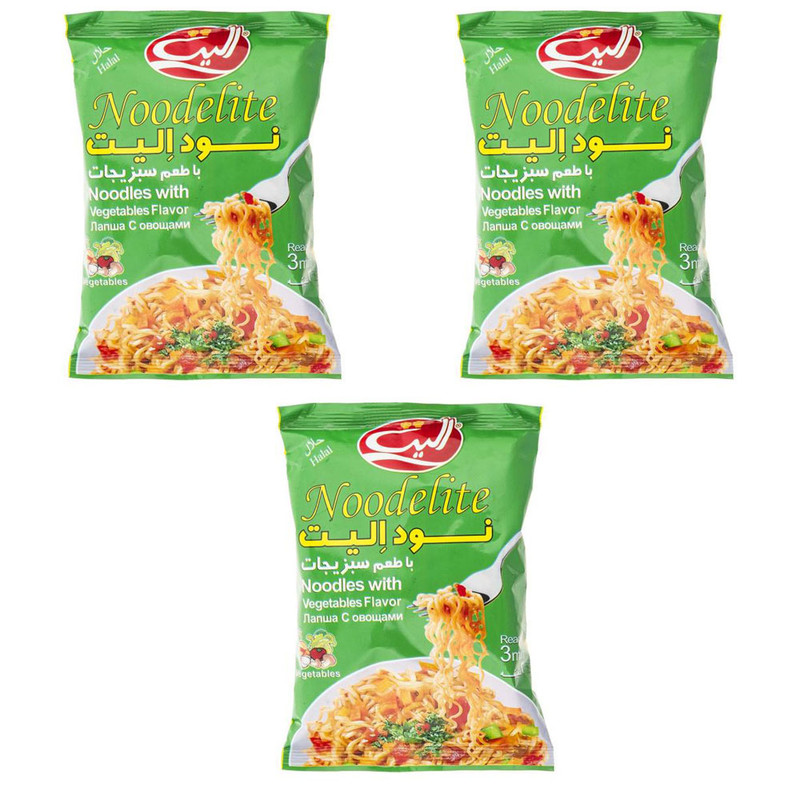 نودل با طعم سبزیجات الیت - 75 گرم بسته 3 عددی