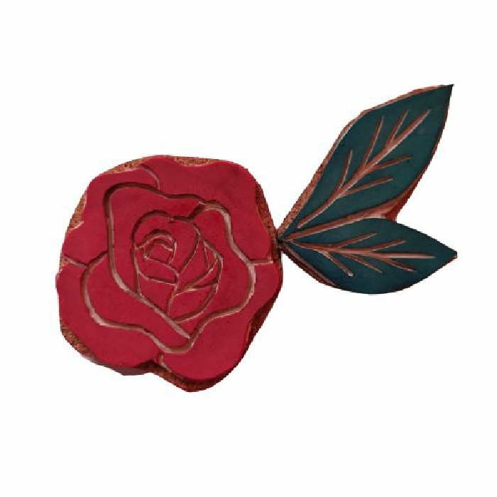 خرید و قیمت مهر لینو طرح گل رز و برگ کد 22 مجموعه 2 عددی