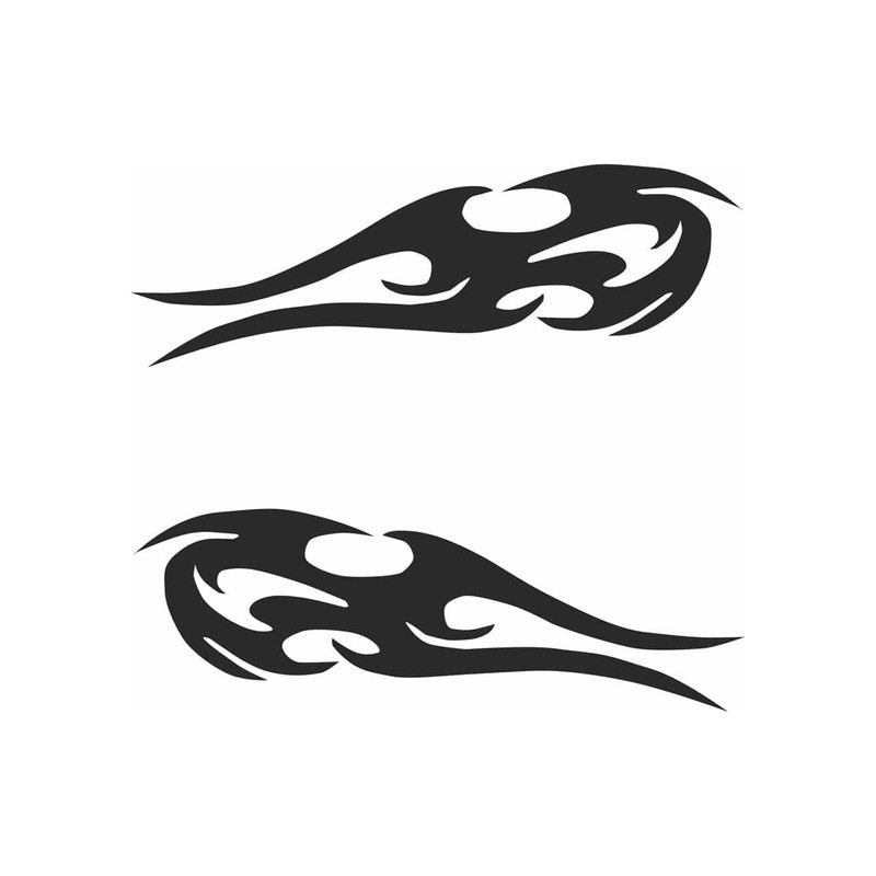 برچسب بدنه خودرو سیاه و سپید طرح اسپرت بسته 2 عددی