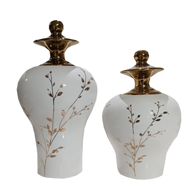 دکوری مدل جینجر جار طرح شاخه بهاری کد ۷۰۳ مجموعه دو عددی