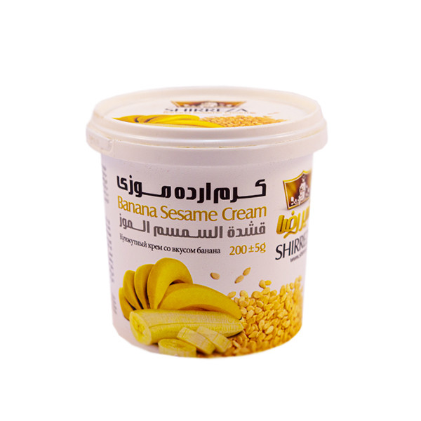 کرم ارده موزی شیررضا مقدار 200 گرم