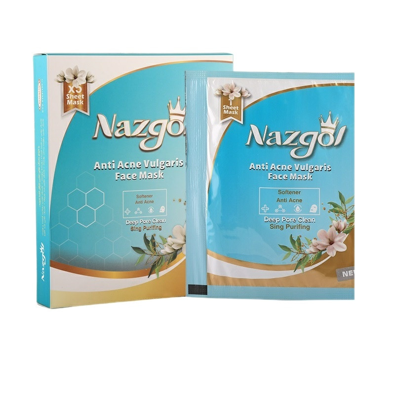 خرید و قیمت ماسک صورت نازگل مدل آکنه وزن 25 گرم بسته 5 عددی