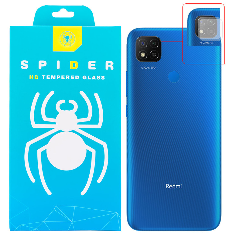 محافظ لنز دوربین اسپایدر مدل GC-2000 مناسب برای گوشی موبایل شیائومی Redmi 9c بسته دو عددی