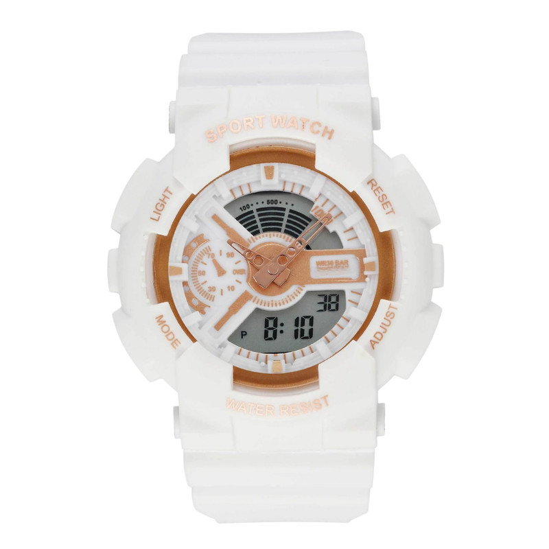 ساعت مچی عقربه ای مدل کوارتز دو زمانه کرنوگراف کد 01