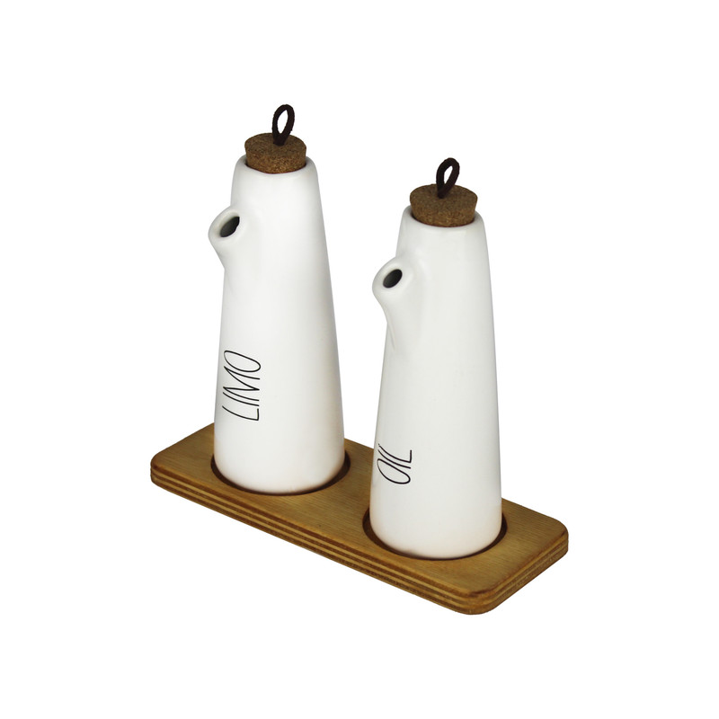 ظرف آبلیمو و روغن ام وي اچ گلس اند پلاستيكس مدل نورا مجموعه 3 عددی