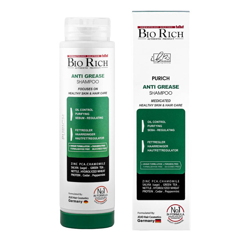 شامپو مو بیو ریچ مدل Anti Grease حجم 250 میلی لیتر