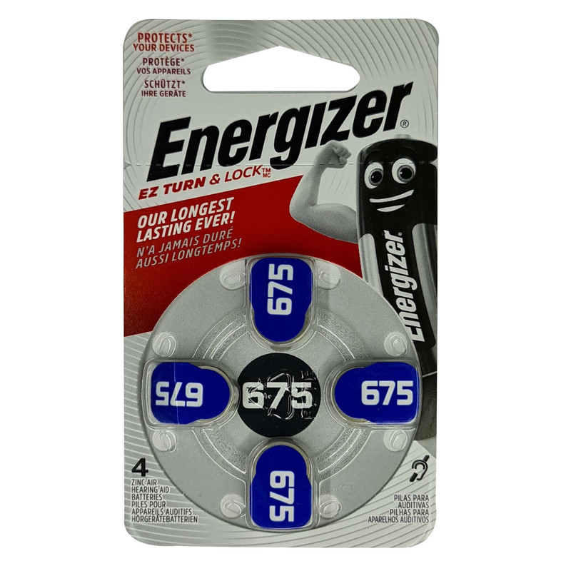 باتری سمعک انرجایزر مدل EN-675 بسته چهار عددی