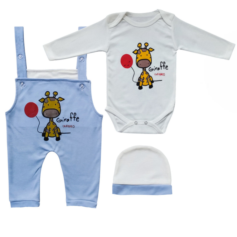 ست 3 تکه لباس نوزادی سرینیکو مدل Mini giraffe کد M420