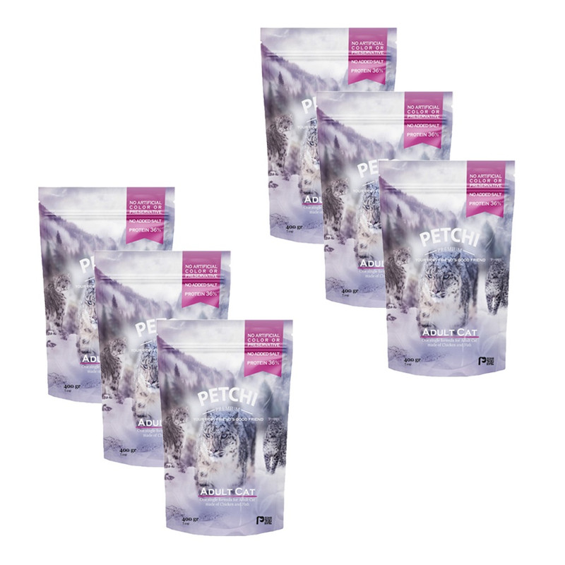 غذا خشک گربه پتچی مدل Adult Cat وزن 210 گرم مجموعه 6 عددی