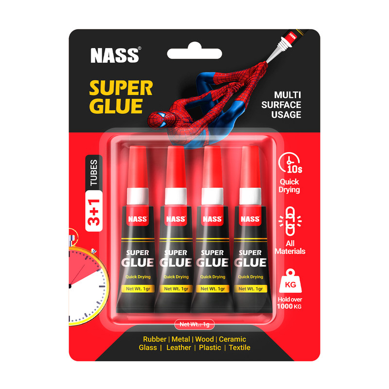چسب فوری ناس مدل اسپایدرمن حجم 1 میلی لیتر بسته 4 عددی