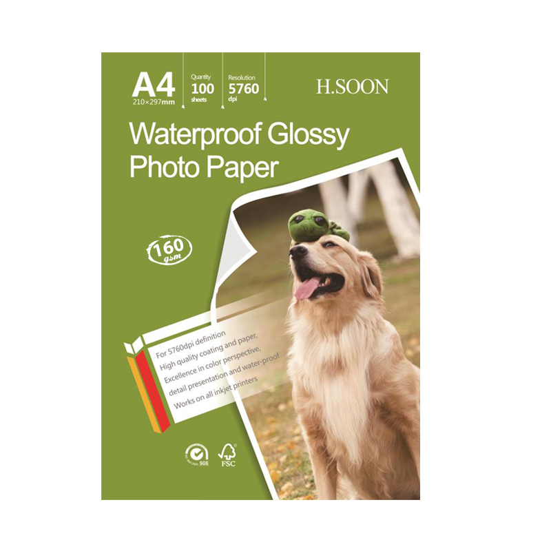 کاغذ چاپ عکس فتوگلاسه اچ.سون مدل W160-GR سایز A4 بسته 100 عددی