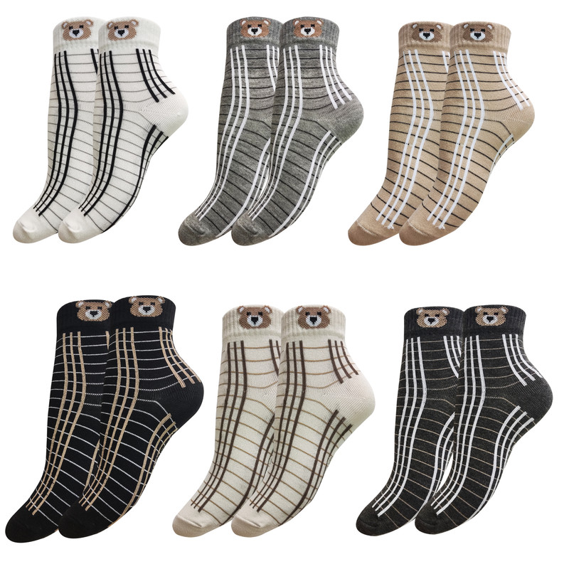 جوراب دخترانه تن پوش هنگامه مدل چهارخونه تدی بسته 6 عددی