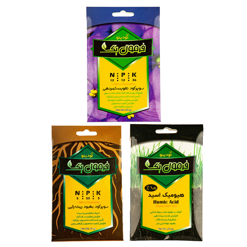 کود تقویتی فرمول یک کودینو مدل سانسوریا و زامیفولیا مجموعه سه عددی