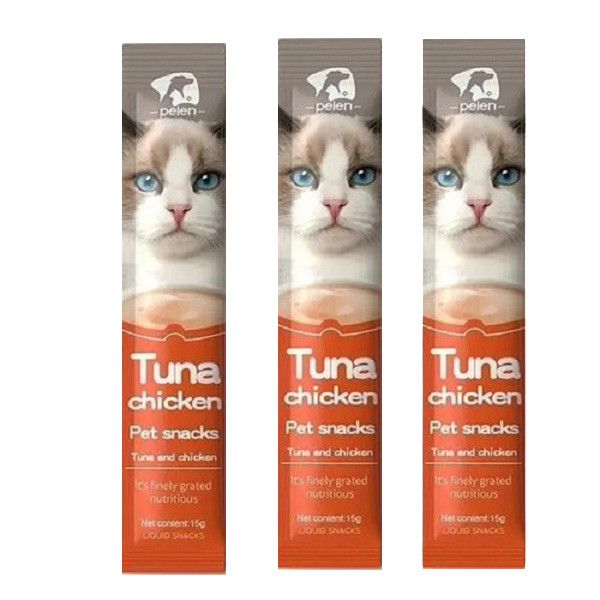 خرید و قیمت بستنی گربه پین مدل تن با مرغ وزن 15 گرم مجموعه 3 عددی