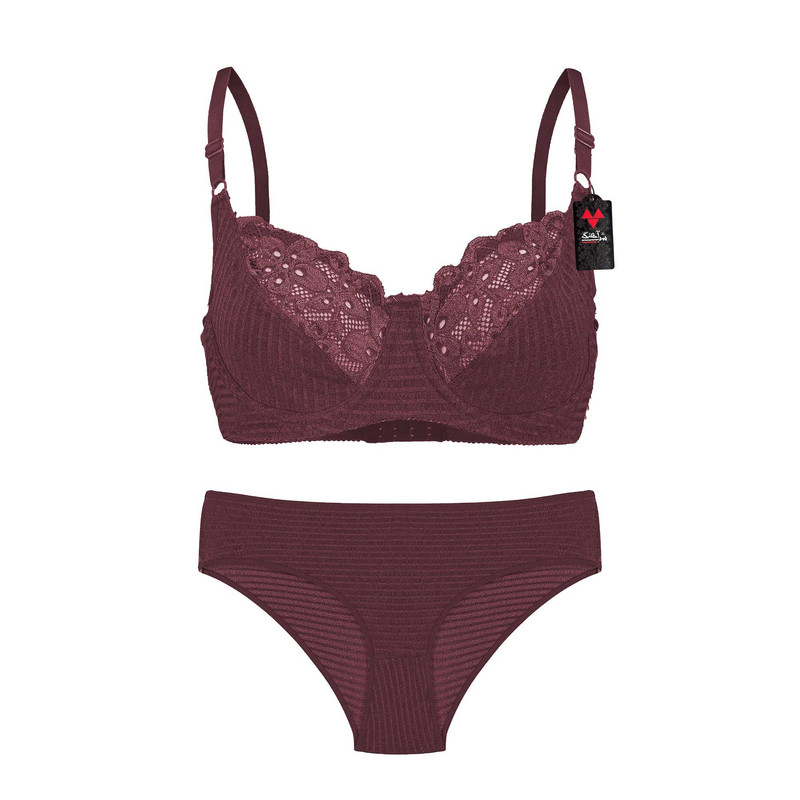 ست شورت و سوتین زنانه شباهنگ مدل MATCH رنگ زرشکی