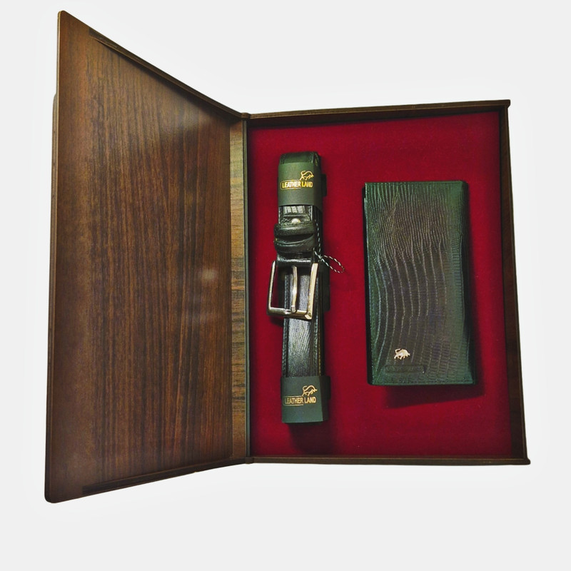 ست هدیه مردانه سرزمین چرم مدل لیزارد