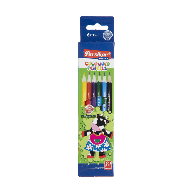 مداد رنگی 6 رنگ پارسیکار مدل JM880-6-1