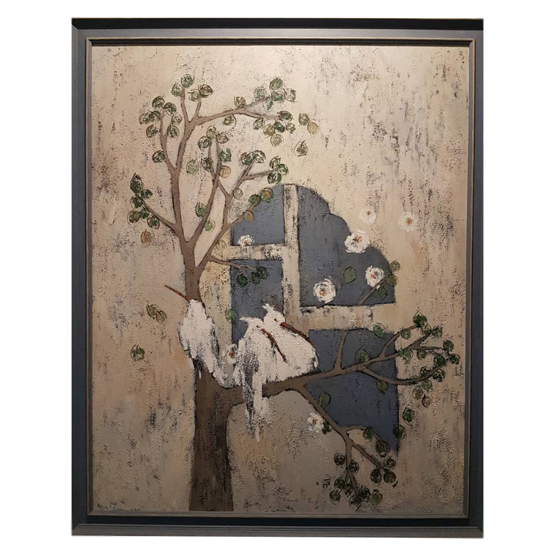 خرید و قیمت تابلو نقاشی طرح پرنده و درخت