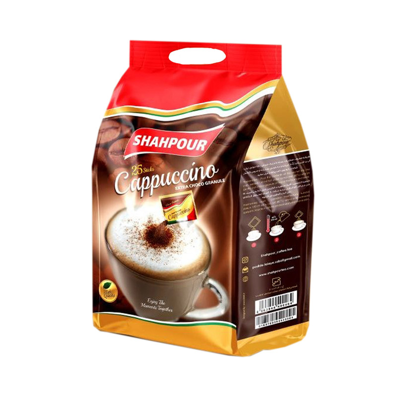 خرید و قیمت کاپوچینو شاهپور - 580 گرم بسته 25 عددی