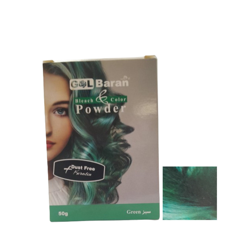 پودر دکلره گلباران مدل GB وزن 50 گرم رنگ سبز