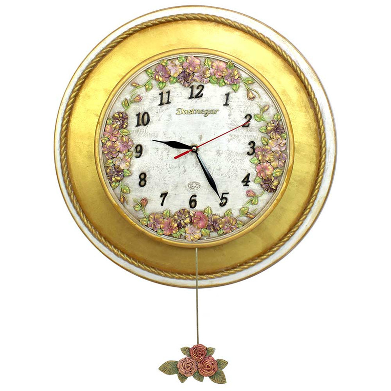 ساعت دیواری دست نگار مدل گل کد 45-45