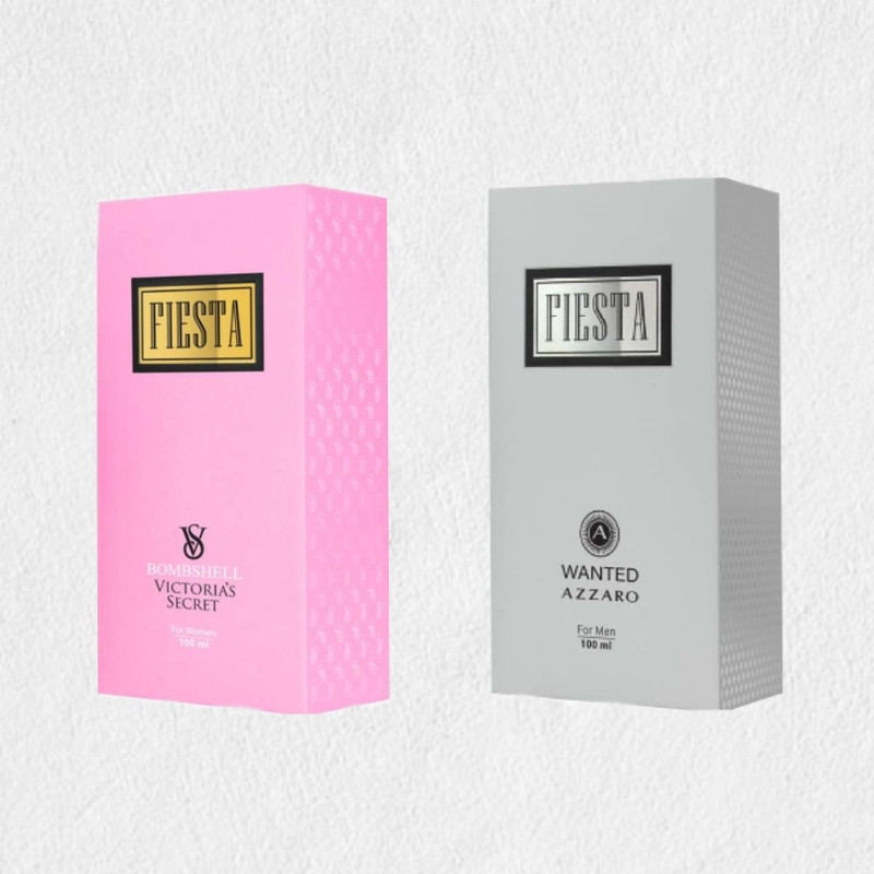 ادوپرفیوم فیستا مدل ادو پرفیوم زنانه فیستا مدل Victorias Secret Bombshell حجم 100 میلی لیتر به همراه ادو پرفیوم مردانه فیستا مدل Azzaro Wanted حجم 100 میلیلیتر