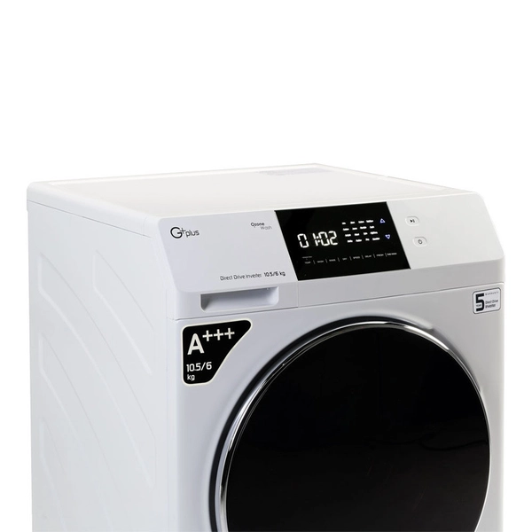 ماشین لباسشویی جی پلاس مدل GWM-KD1069W ظرفیت 10.5 کیلوگرم 22