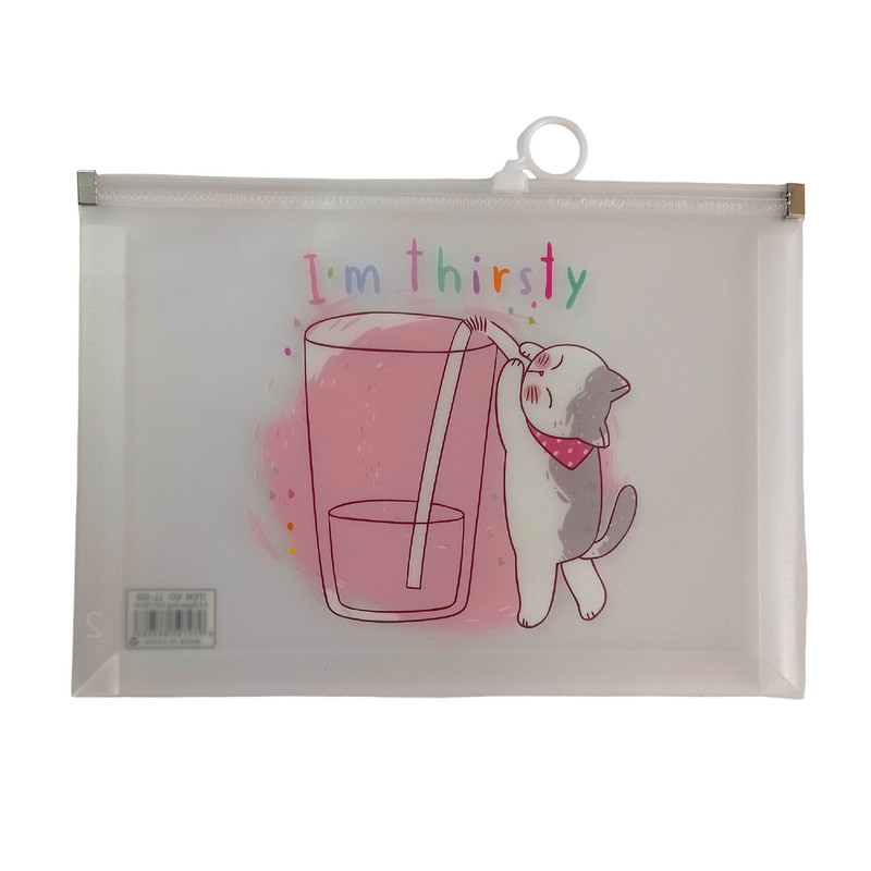 پوشه مدل زیپ دار طرح گربه کد 102