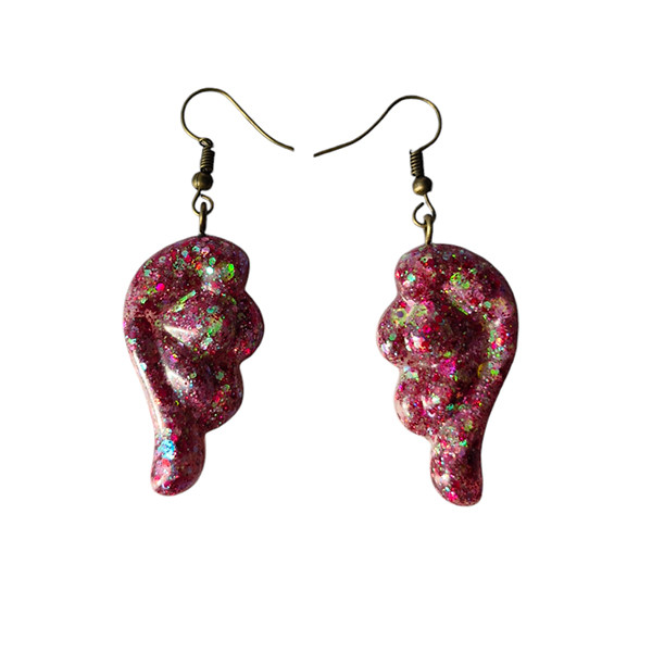 گوشواره دخترانه مدل رزینی طرح بال فرشته 02